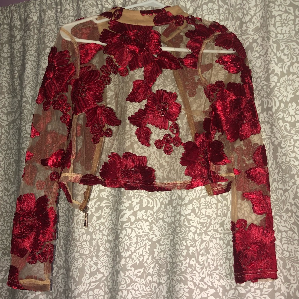 Akira Chicago Embroidered Floral Crop Top